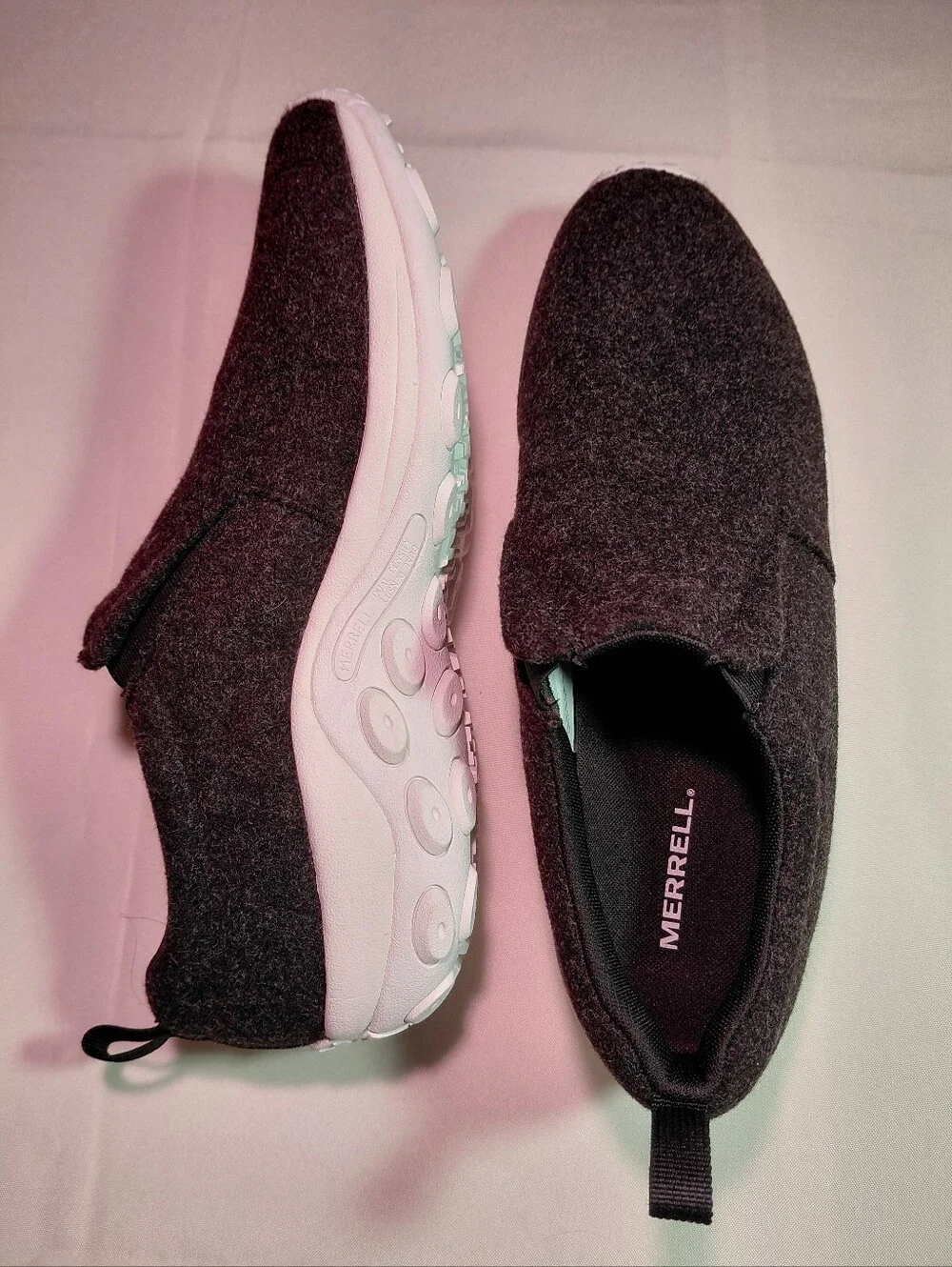 Merrell Jungle Moc Wool Slip On Comfort Shoes Grey NWOB Size 12M